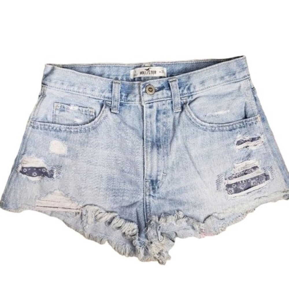 HOLLISTER DESTROYED JEAN SHORTS SIZE 1 W25